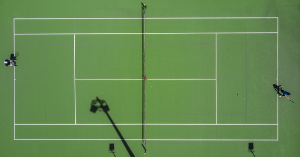 areial image of a tennis court